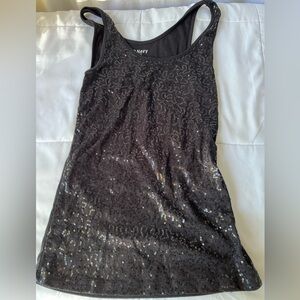 Old Navy Black Sequin Cotton Tank Top